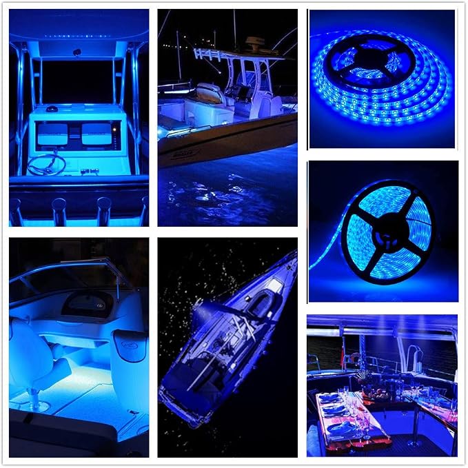 LED Boat Strip Lights, 32.8FT Blue Marine Pontoon Led Lights, Waterproof | Boat - Image 8