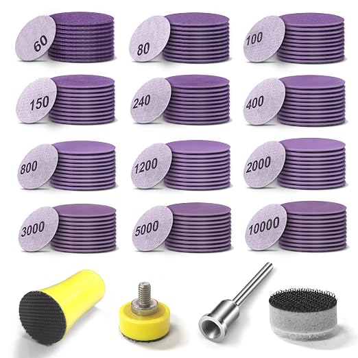 MAXMAN 1" Sanding Discs, 1/8" Shank Backing Pad | Hook and Loop Sand Paper by MAXMAN