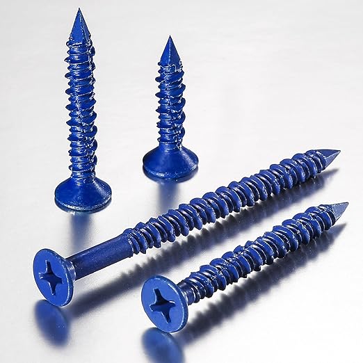 WenSilon 3/16" x3-1/4 Concrete Screw Anchor Blue Flat Head - Image 3