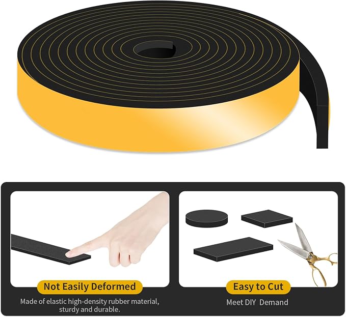 Foam Weather Stripping Tape, High Density CR, 1 in x 1/4 in x 13Ft | Weather - Image 7