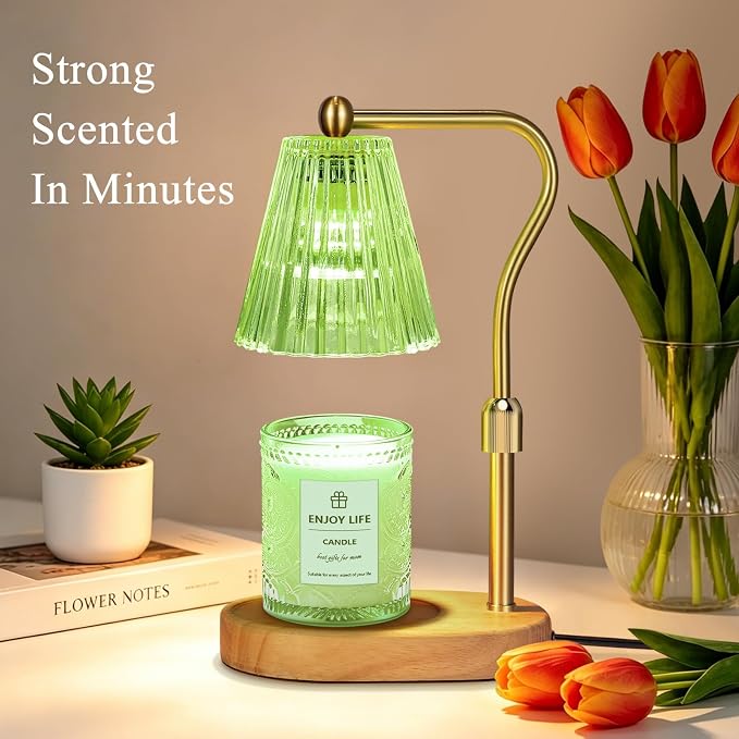 Green Candle Warmer Lamp with Timer Dimmer Adjustable Height, Birthday Gifts - Image 2