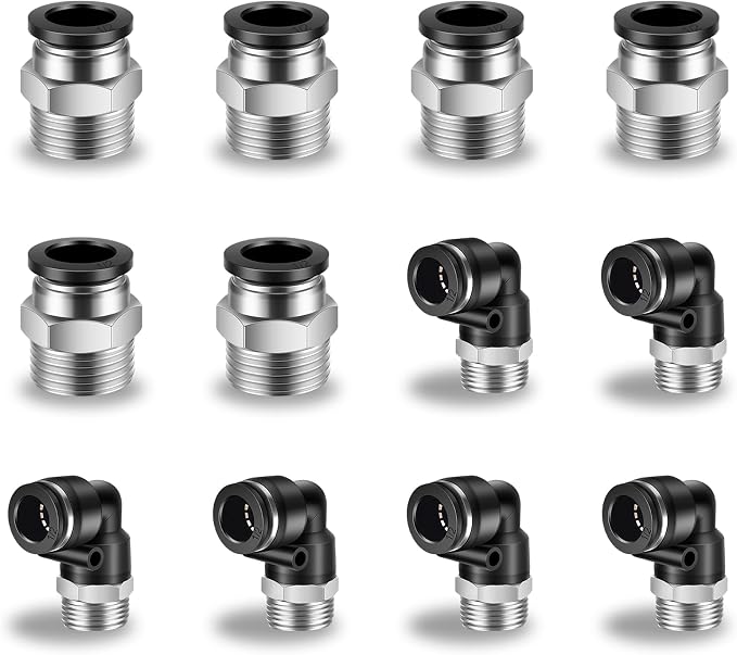 CNAODUN 12 Pcs Push to Connect Fittings 1/2 Inch Tube OD x 1/2 Inch NPT Thread by CNAODUN