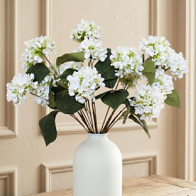 Small Faux Hydrangea Flowers 5 Stems by RyddeligHome-AestheticHomeDecor