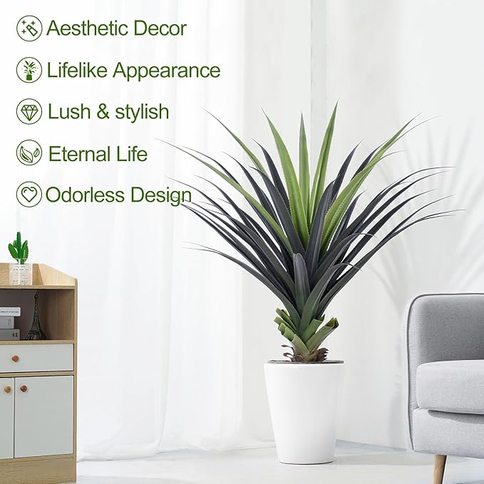 4ft Artificial Spiked Agave Plant, Indoor Outdoor Home, Office Decor 1pcs - Image 2