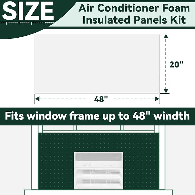 Flehomo Window AC Side Panel, Extra Wide Full Surround Insulation Window Air - Image 2