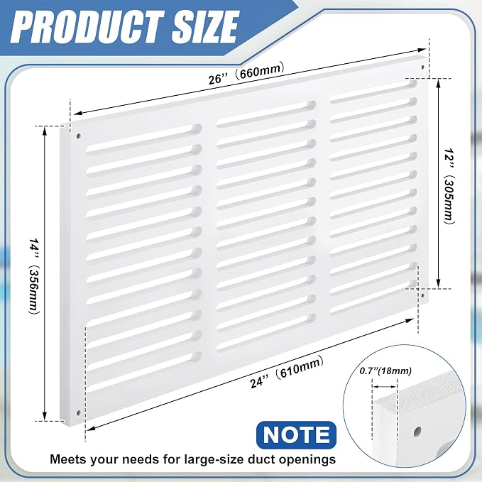 Leinuosen 1 Pcs 26 x 14 Inch Return Air Vent Cover Fit - Image 2