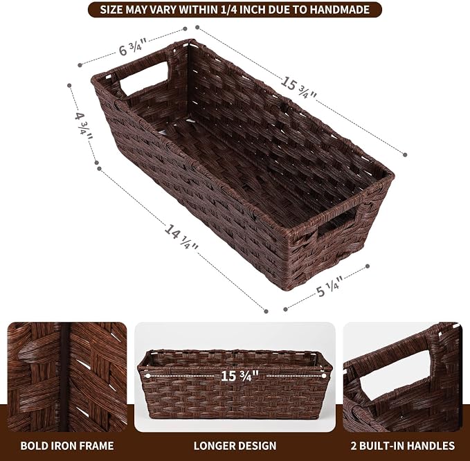 Onlytak Plastic Wicker Storage Baskets - Image 2