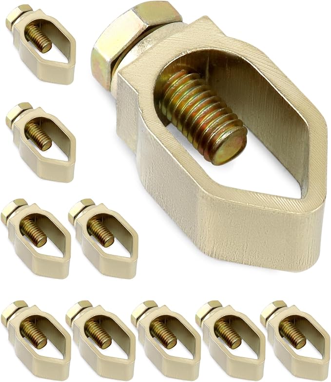 QWORK Direct Burial Ground Rod Clamp, 10 Pack 5/8" Diameter Copper Mechanical - Image 7