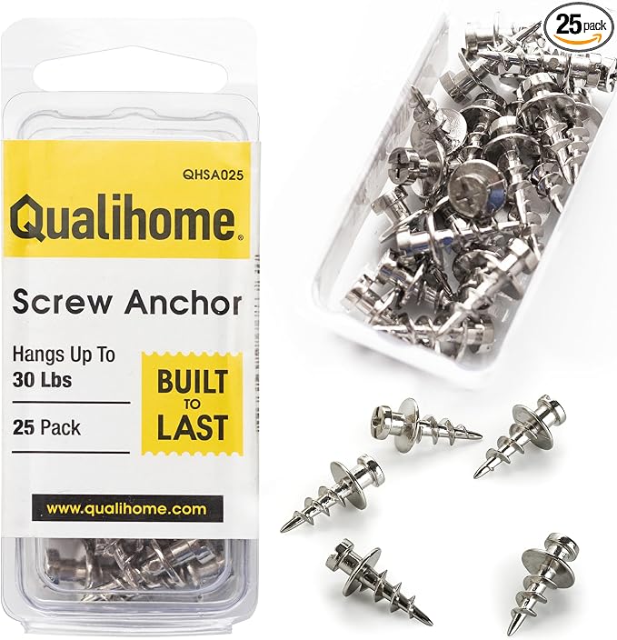 Double-Headed Wall Screw Anchors Picture Hooks by Qualihome