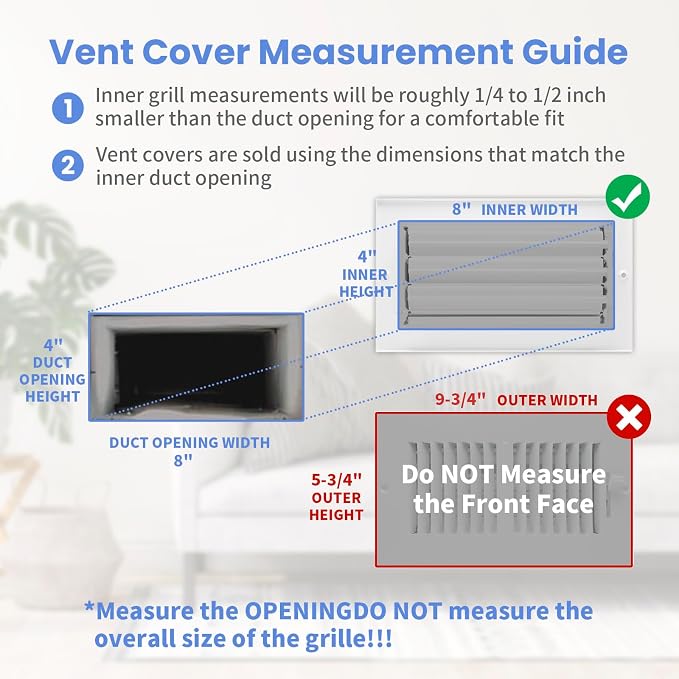 8 x 4 Inch Air Vent Covers for Wall or Ceiling - Image 6