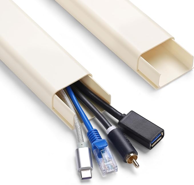 ZhiYo 64" Cord Covers for 4-7 Wires on Wall, 1.54" W x 0.75" H | Paintable TV by ZhiYo