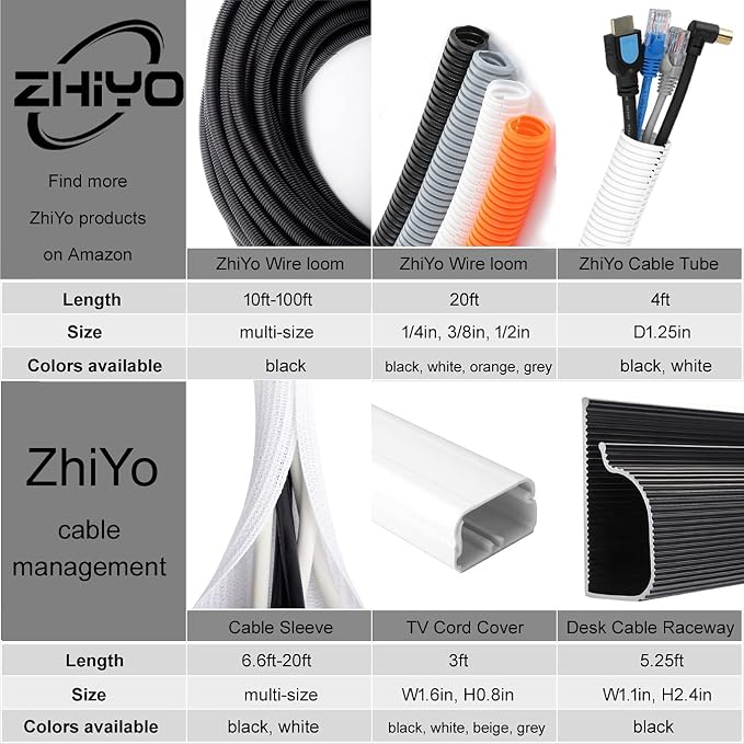 20FT 1/4in Wire Loom Split Tubing Auto Wire Conduit Flexible Cover White - Image 8
