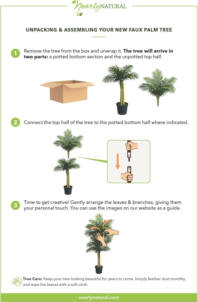 Nearly Natural 4 ft Artificial Golden Cane Palm Tree - Image 11