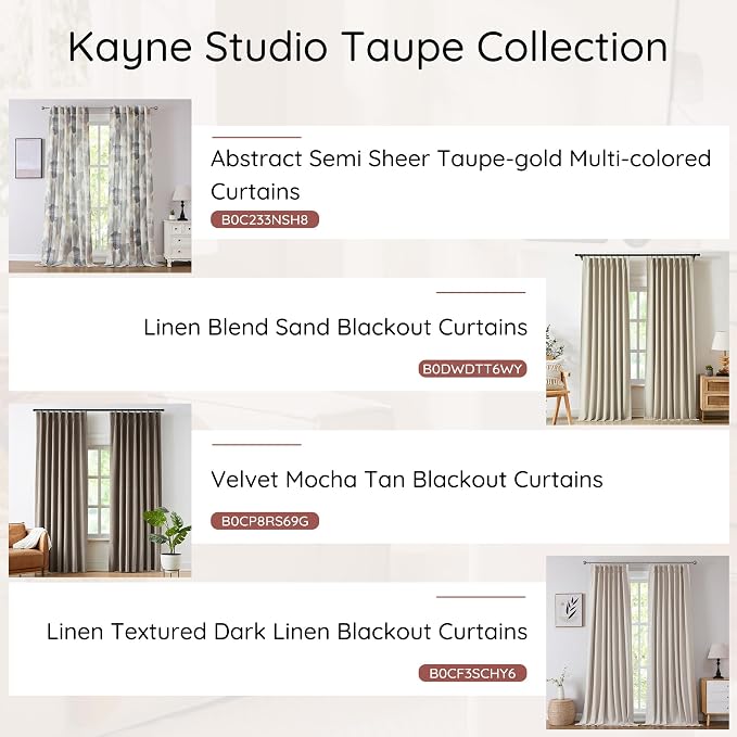 Kayne Studio Mocha Tan Velvet Pinch Pleated Back Tab Curtains 112 Inch Long | - Image 8