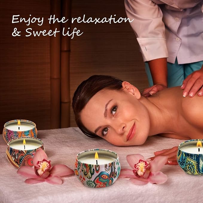 Howemon Scented Candles Gift Set, Natural Soy Wax Portable Travel Tin - Image 5