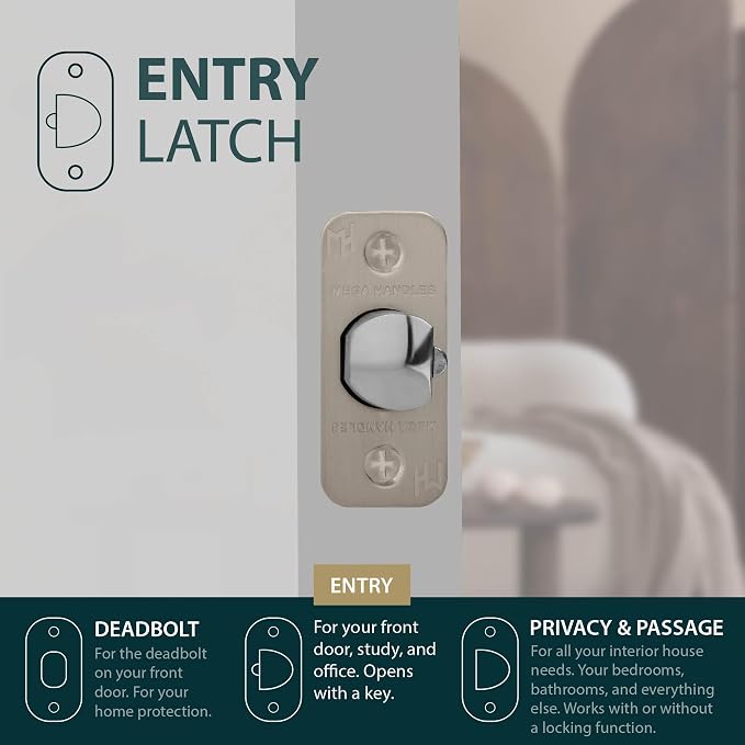 Entry Round Latch Satin Nickel - Image 5