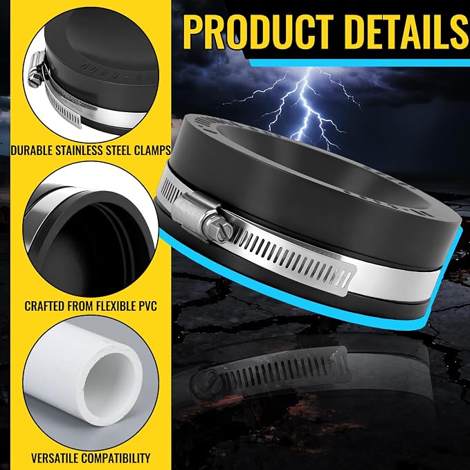 6 Pack 4 Inch Flexible PVC Pipe Cap - Image 3