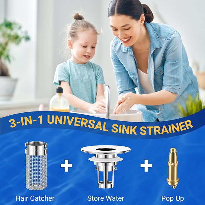 Bathroom Sink Drain Strainer, Pop-Up Bathroom Sink Stopper - Image 4