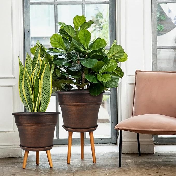 Plant Planters Pots Set of 4 Pack 13 Inch，Large Plastic Flower Pot - Image 2