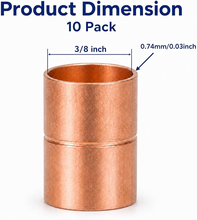 Angry Pony Copper Pipe Fittings, 3/8 Inch HVAC Copper Fittings - Image 2