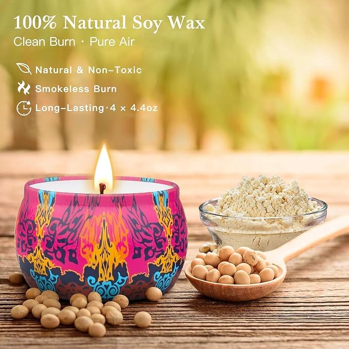 Candle Gift Set Bundle for Women, 2 Sets of 4 Scented Candles, 8% Essential Oils - Image 5
