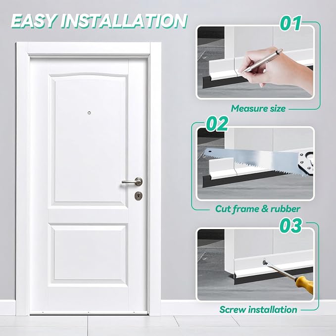 AMZNOVA Door Sweep Door Threshold Sweeper, Dust Bug Draft Stopper Storm - Image 6