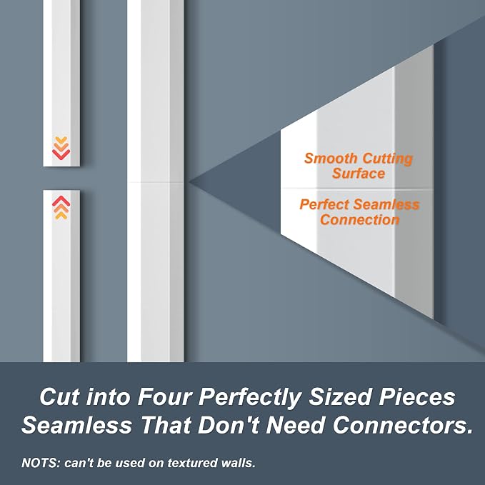 PVC Cord Hider Cable Management Wall, 62.8in TV Cable Hider | Paintable Cable - Image 4