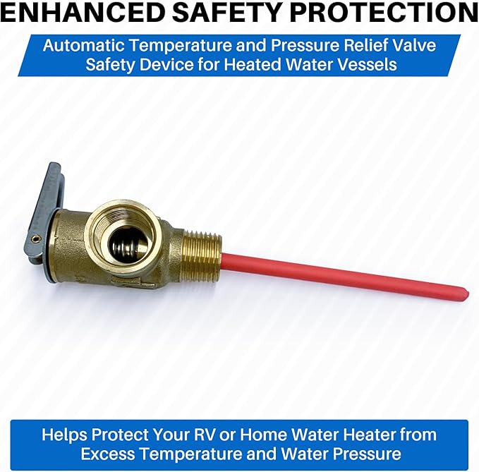 3/4'' NPT 210°F 150 PSI RV Water Heater Relief Valve - Image 2