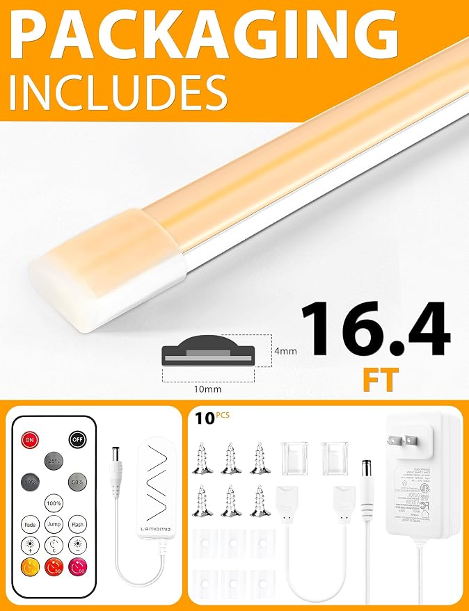 Lamomo COB LED Strip Lights Pro, 16.4Ft Warm White Dimmable Self-Adhesive Led - Image 8