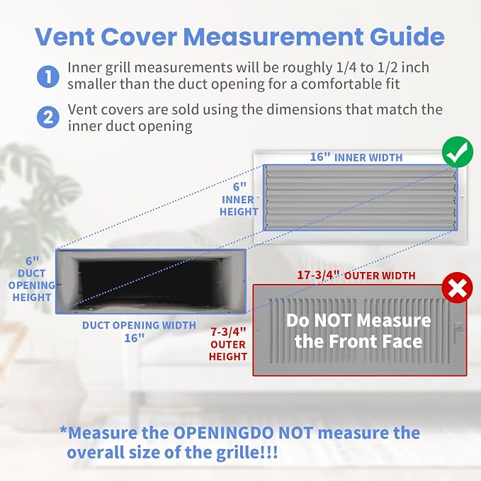16 x 6 Inch Air Vent Covers for Wall or Ceiling - Image 6