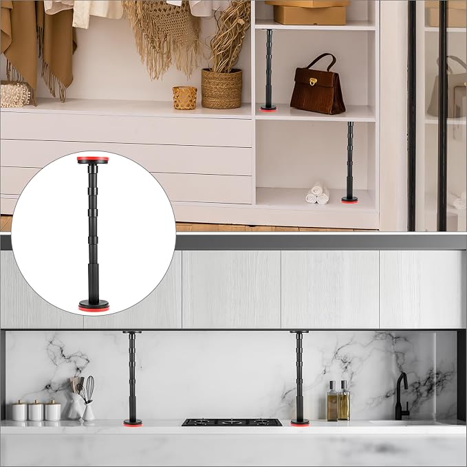 QWORK Adjustable Telescopic Support Pole, Cabinet Lifting Bracket, 7.1"-22.9" - Image 7