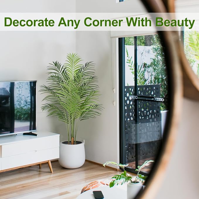 5ft Artificial Palm Tree Indoor Plant Tall Fake Tropical Paradise Palm Tree in - Image 3