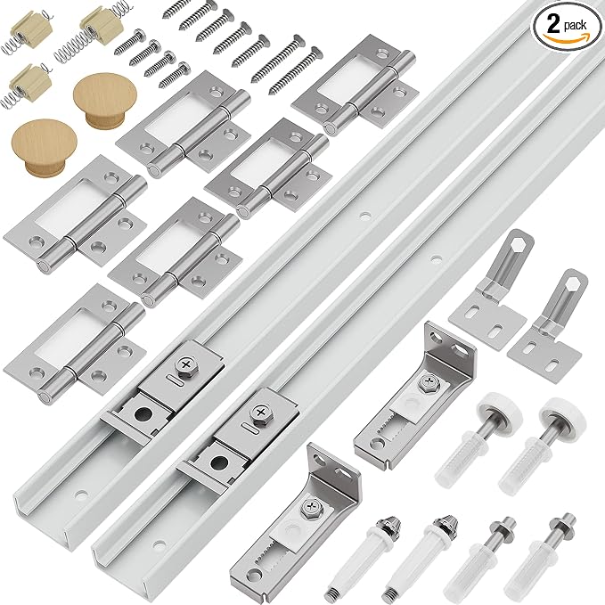 Closet Bifold Door Hardware & 2 x 30 Track Kit, Combine by OcyfymHome