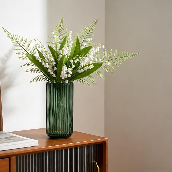 Flower Vase 7.5 inch Green Thickened Glass Vase - Image 8