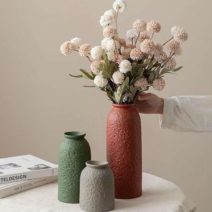 Large Decorative Ceramic Vase Set, 3 Pieces, Nordic Modern Boho Style, - Image 2