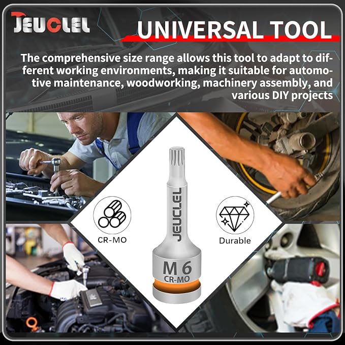 M6 Triple Square Impact Spline Bit Socket, 6mm 1/2" Drive Socket | 12 Point - Image 4