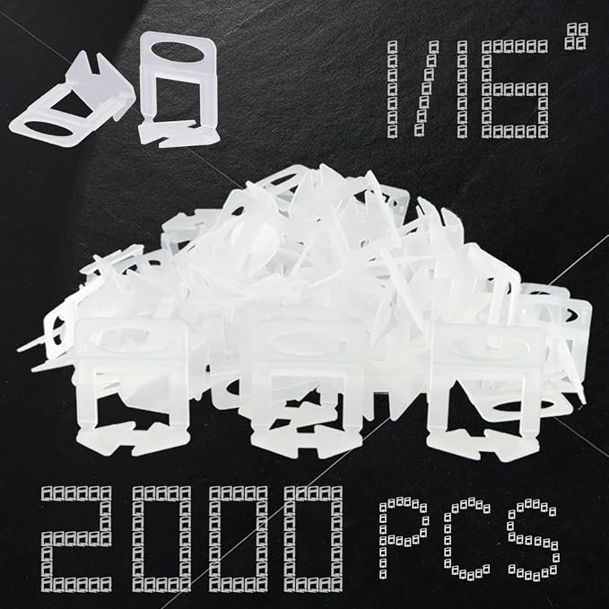 Tile Leveling System Clips 1/16 Inch 2000pcs Tile Leveling Spacer DIY Tiles by QXTXYZ