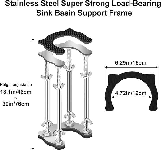 Undermount Kitchen Sink Bracket Space Saving Upright Sink Repair Kit - Image 5