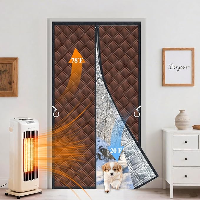38"x83" 3-Layer Thermal Door Insulation Curtain & Temporary Door Insulation - Image 6
