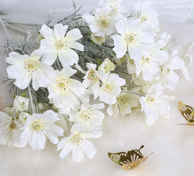 6PCS Cosmos Silk Flowers 24''Fake Wild Flowers Artificial Flowers Arrangement - Image 6