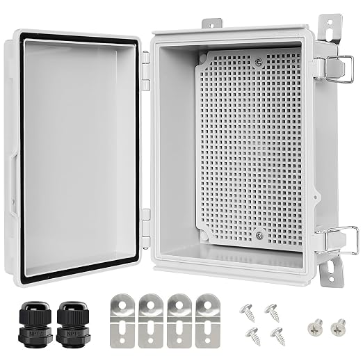 Electrical Box, IP67 Waterproof Hinged Cover Stainless Steel Latch Junction Box by LeMotech