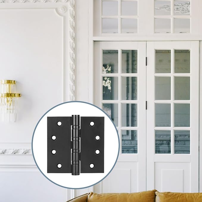 6 Pack Stainless Steel 4'' Door Hinges, 4in x 4in Heavy-Duty Ball Bearing Door - Image 8