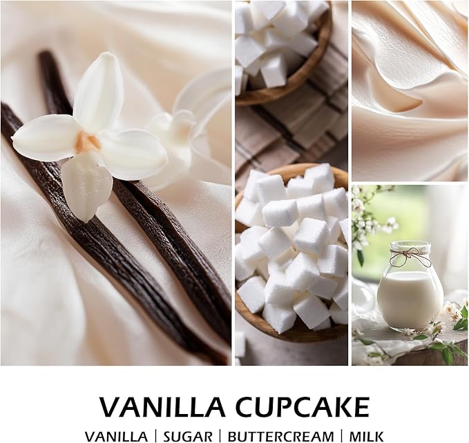 Molensun Vanilla Cupcake Scented Candle, Soy Wax 7 oz | Sweet vanilla cupcake - Image 2