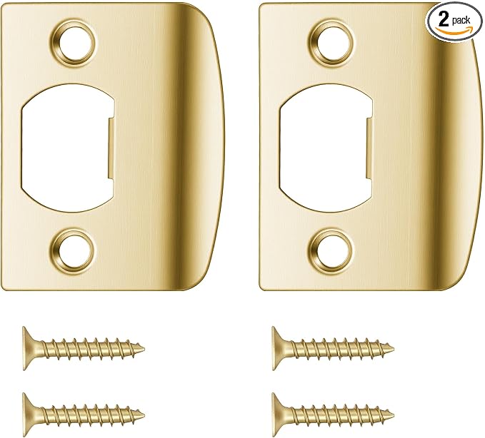 2Pcs Door Strike Plate Door Latch Plate Brass Univeral Strike Plates by Bremorou