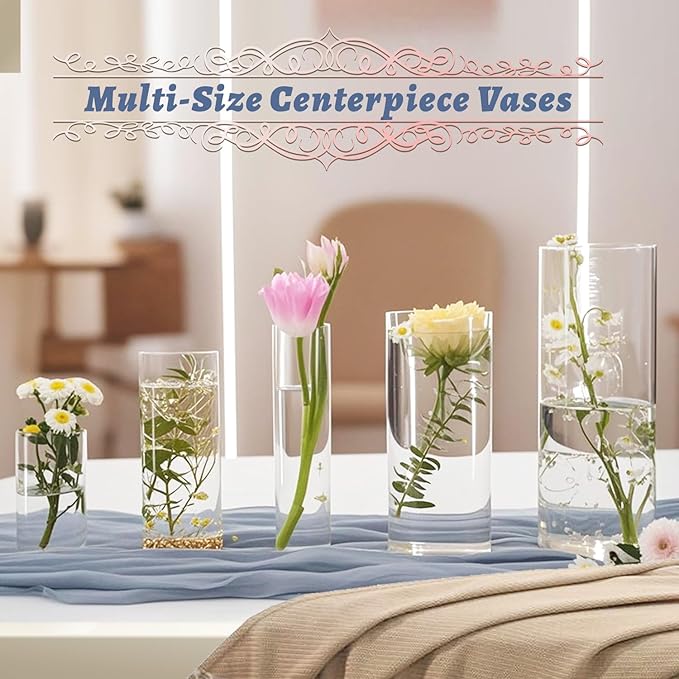 KRNDUMA Glass Cylinder Flower Vases - Image 6