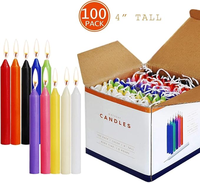 Howemon 100 Pack Assorted Color Spell Chime Candles, 4 Inch Mini Taper Candles - Image 5
