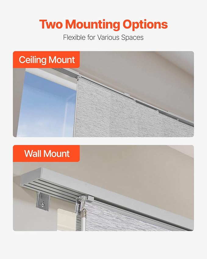 VEVOR Panel Track Blinds, Extendable Track from 45.8 in to 86 in W, Trimmable - Image 6