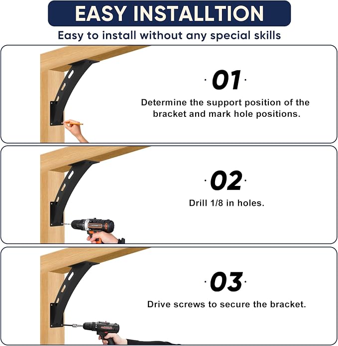 8-Pack 45 Degree Curved Pergola Beam Corner Support Brackets | Bent arc frame - Image 7