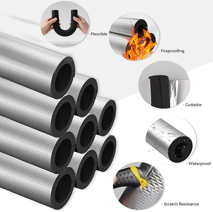 24 Pcs Self Adhesive 3/4 Inch 31.5Ft Pipe Insulation Foam Tube Pipe Cover | - Image 4