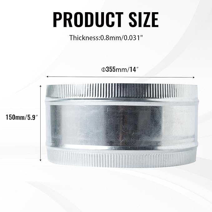 14 Inch Round Galvanized Steel Duct Connector - Image 2